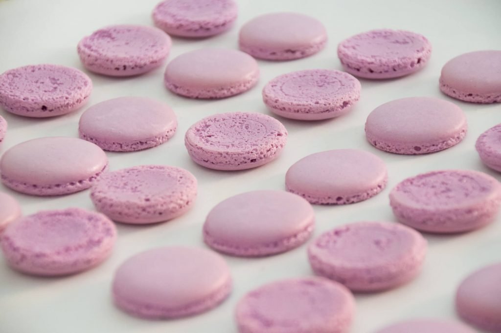 Purple macaron shells