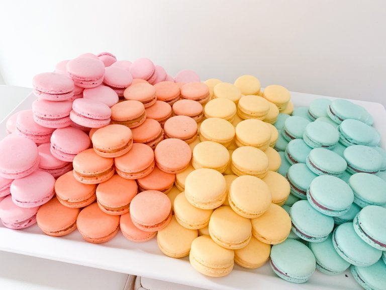 Colorful Macaron Shells with Gel Food Coloring