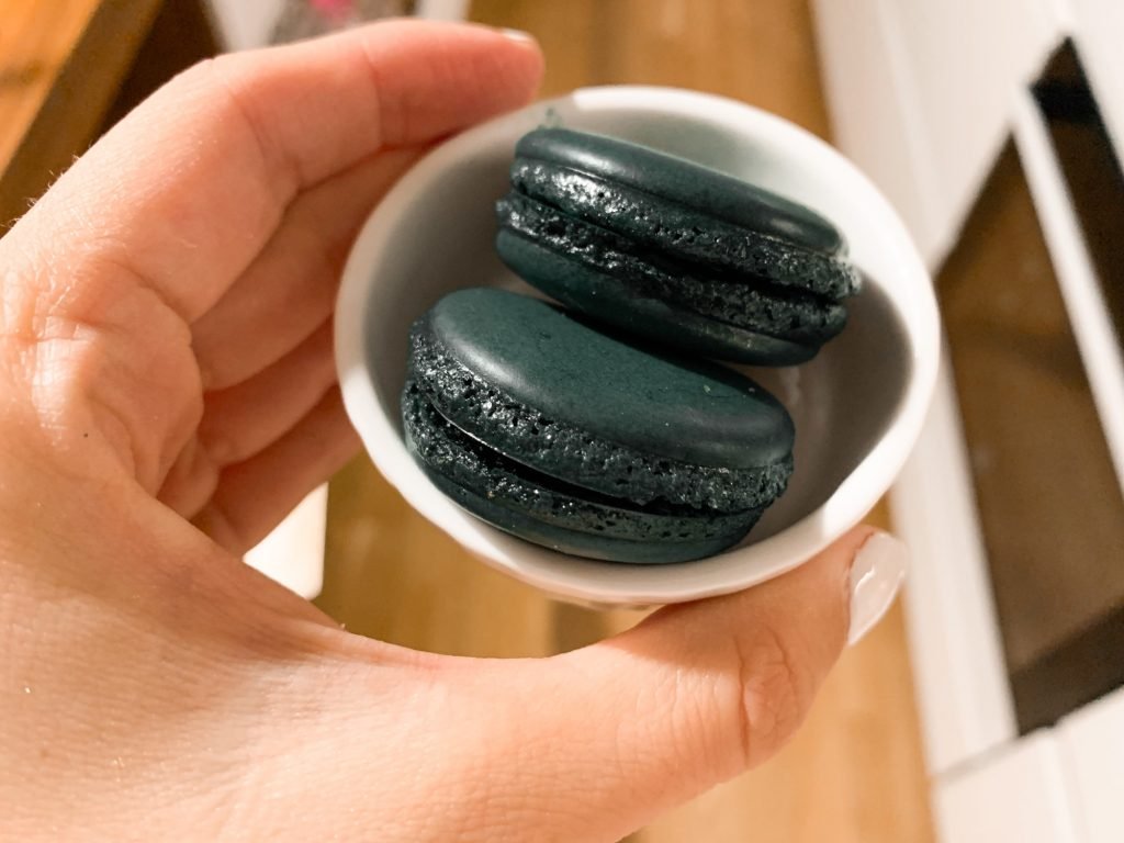 Dark black macarons