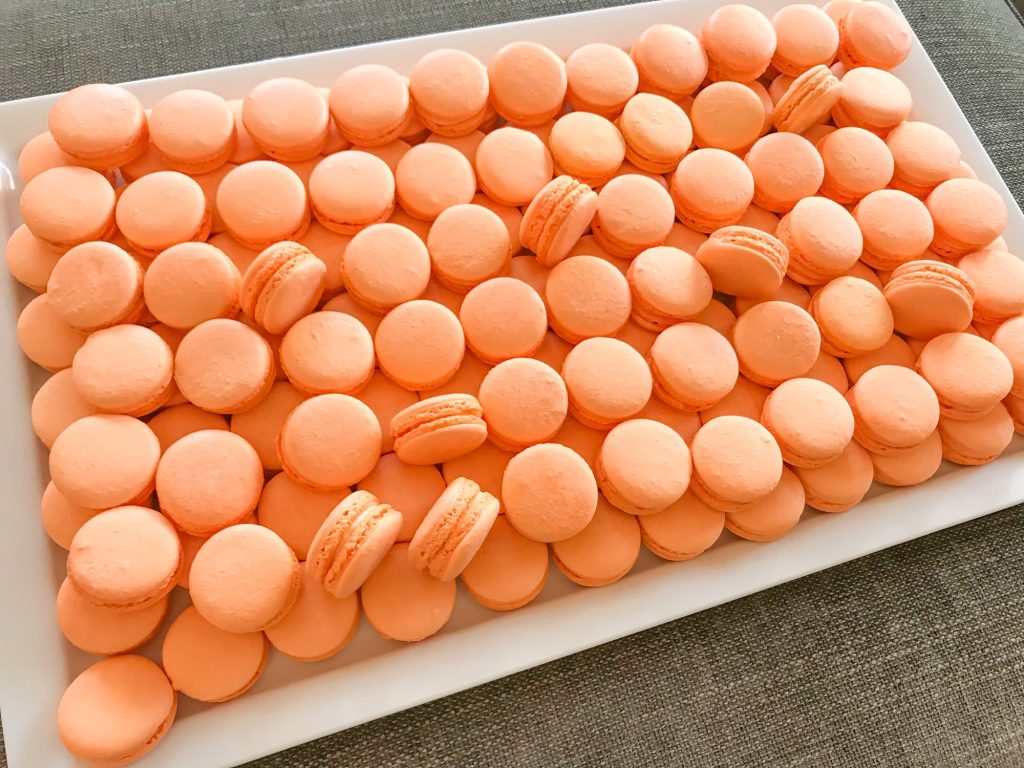 Orange vibrant color macarons