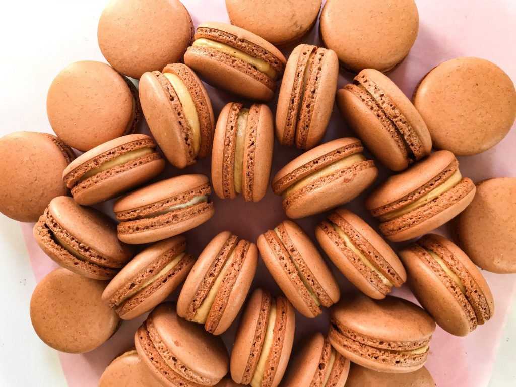 Brown chocolate macarons