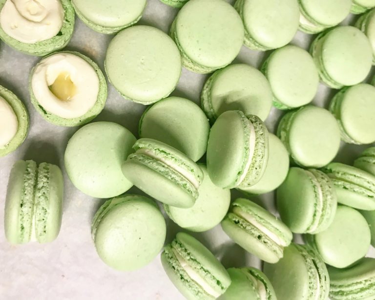 Refreshing Lime Macarons (with Fresh Lime Curd Filling)