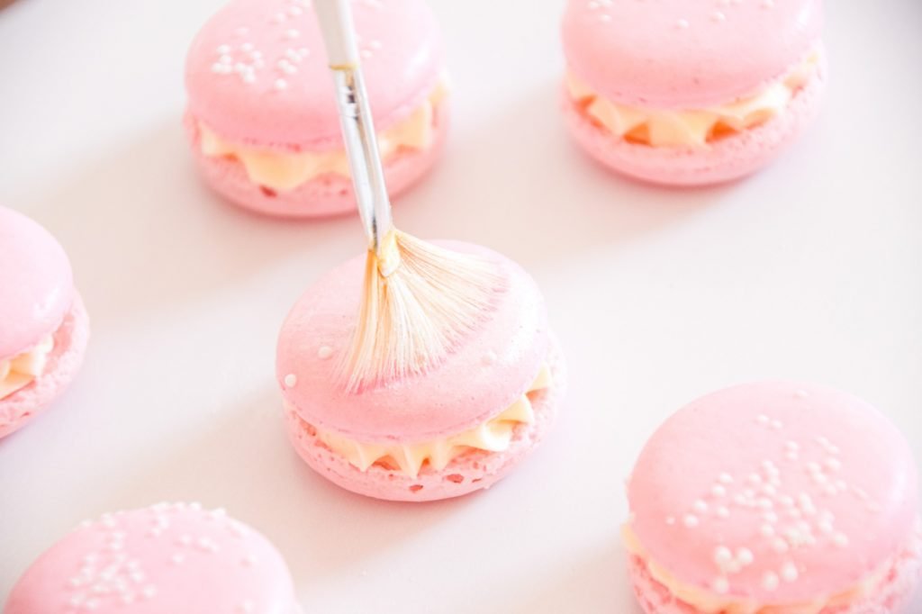 Sparkling Wine Strawberry Macarons Edible Luster Dust Shiny