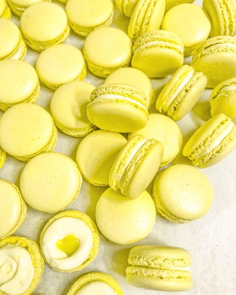 Yellow Lemon Curd Macarons