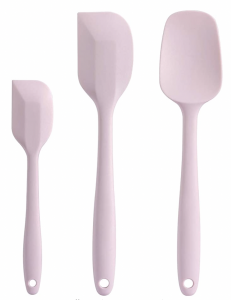 Tools for making macarons - pink silicone spatulas