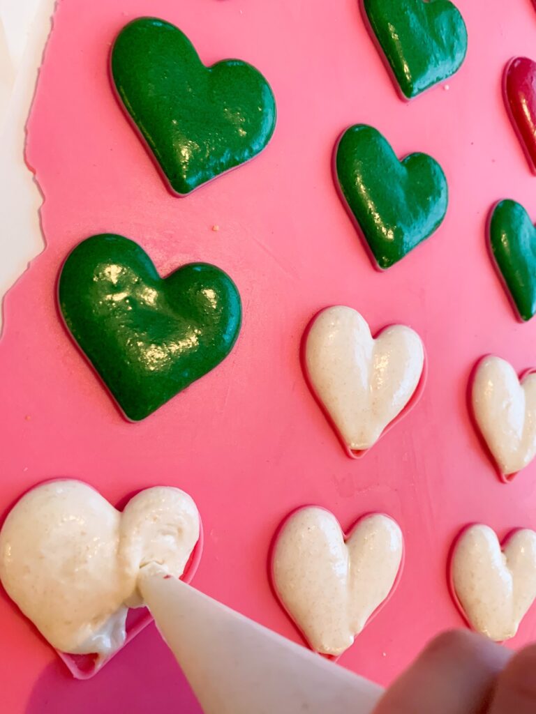 Piping Colorful Heart Shaped Macarons Template