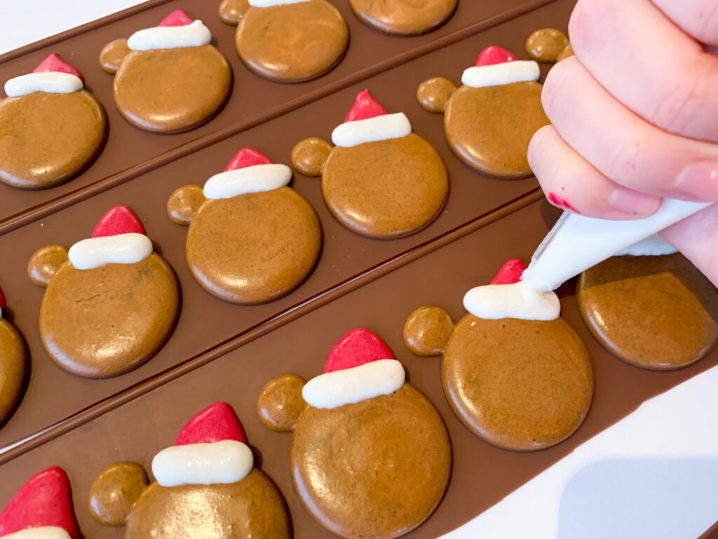 Cute Christmas Macarons Bear Elf hat Gingerbread flavored filling