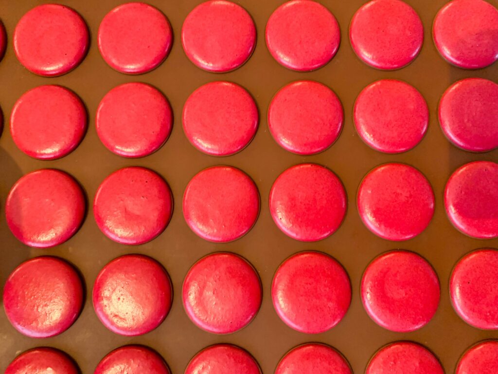 Bright Red Macaron Shells
