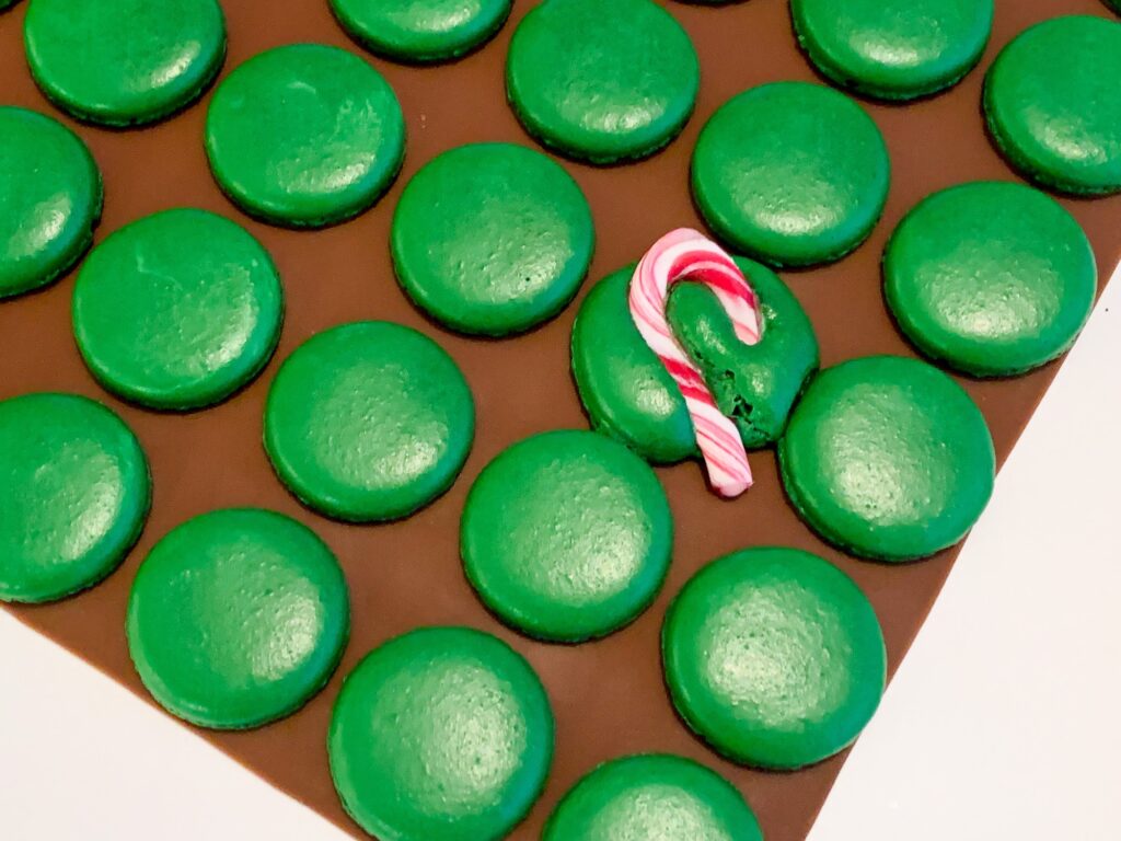 Green Macarons Candy Cane Christmas Fail