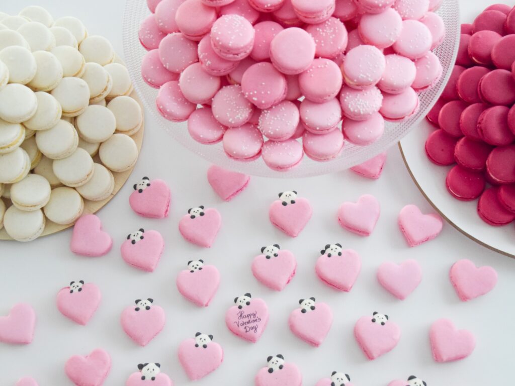 Valentine's Day Heart Shaped Cute Gift Ideas Panda Macarons