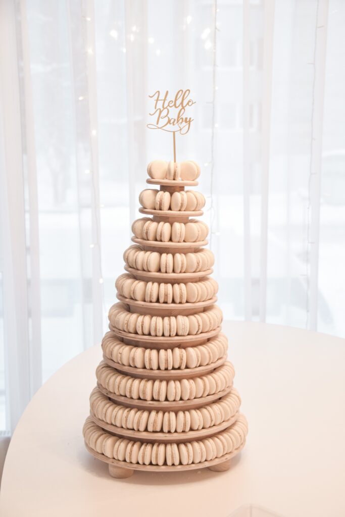 Macaron Tower green macarons event macaron presentation and serving ideas baby shower macarons topper