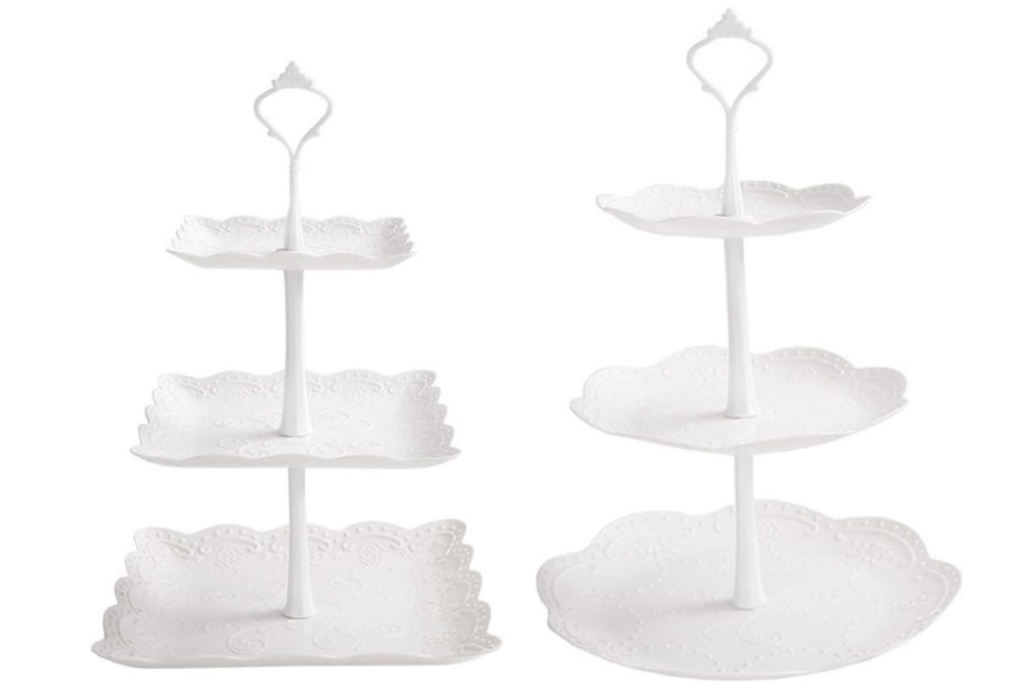 Plastic White macaron tray sweets cakes wedding serving desserts