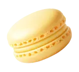 Yellow pastel macaron without background